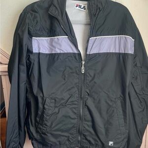 Fila Black and Gray Windbreaker Jacket
